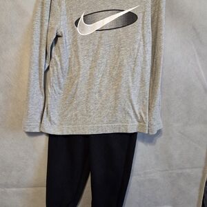 Nike Heather Gray Shirt and Black Joggers Set